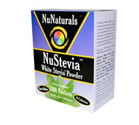 White Stevia Powder, NuNaturals (100 Packets)