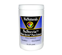 White Stevia Pure Extract, NuNaturals (454g)