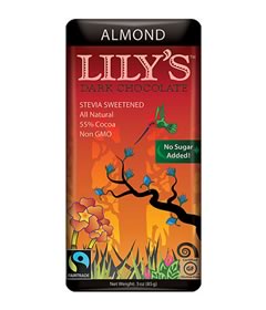 Dark Chocolate Almond Bar with Stevia, Lily's (85g)