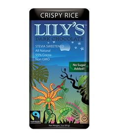 Dark Chocolate Crispy Rice Bar with Stevia, Lily's (85g)