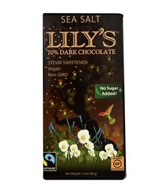 Dark Chocolate Sea Salt Bar with Stevia, Lily's (80g)