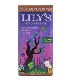 Milk Chocolate Salted Almond Bar with Stevia, Lily's (85g)